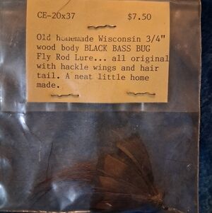 Old Handmade Wisconsin "Black Bass Bug" Lure